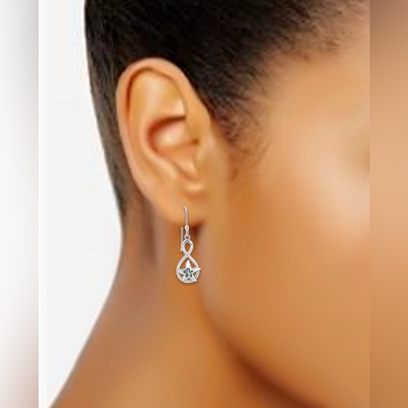 🐚MACY’S🐚 Abalone Inlay Starfish Motif Fishhook Drop Earrings/NWT - Picture 3 of 5